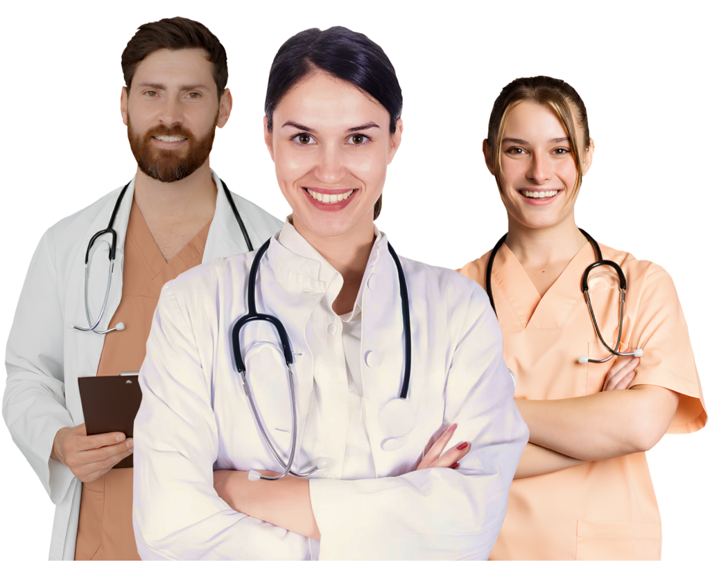 Equipe de saúde da FisioClin Mes­sejana